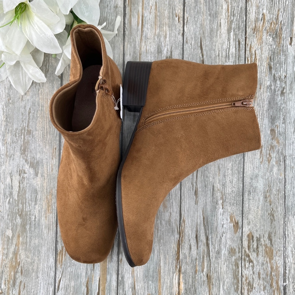 Faux Suede Ankle Boots Shoes Size 10